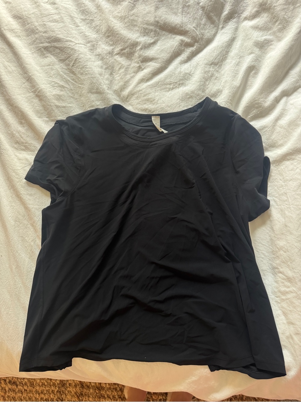 Lululemon Dri-Fit Material Black Crop Top w/Cut Out